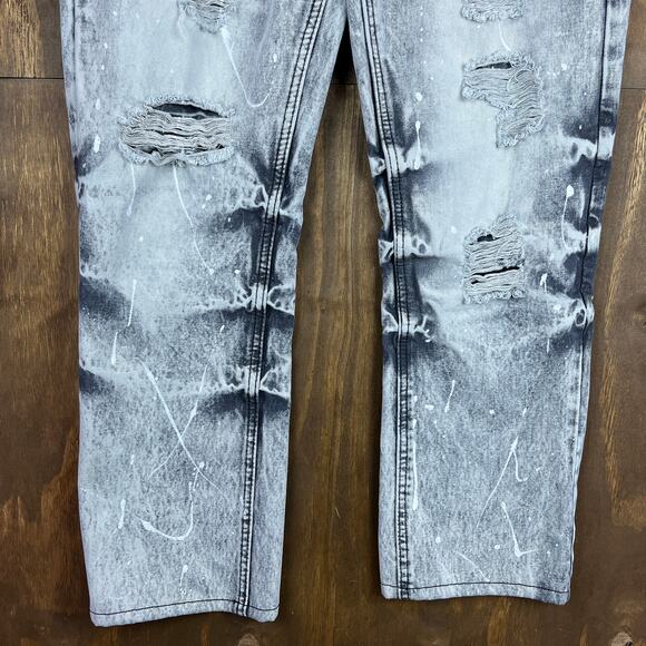 Switch Remarkable Mens Jeans Gray Slim Straight Distressed Y2K 34x34 (33x27) - Picture 3 of 10